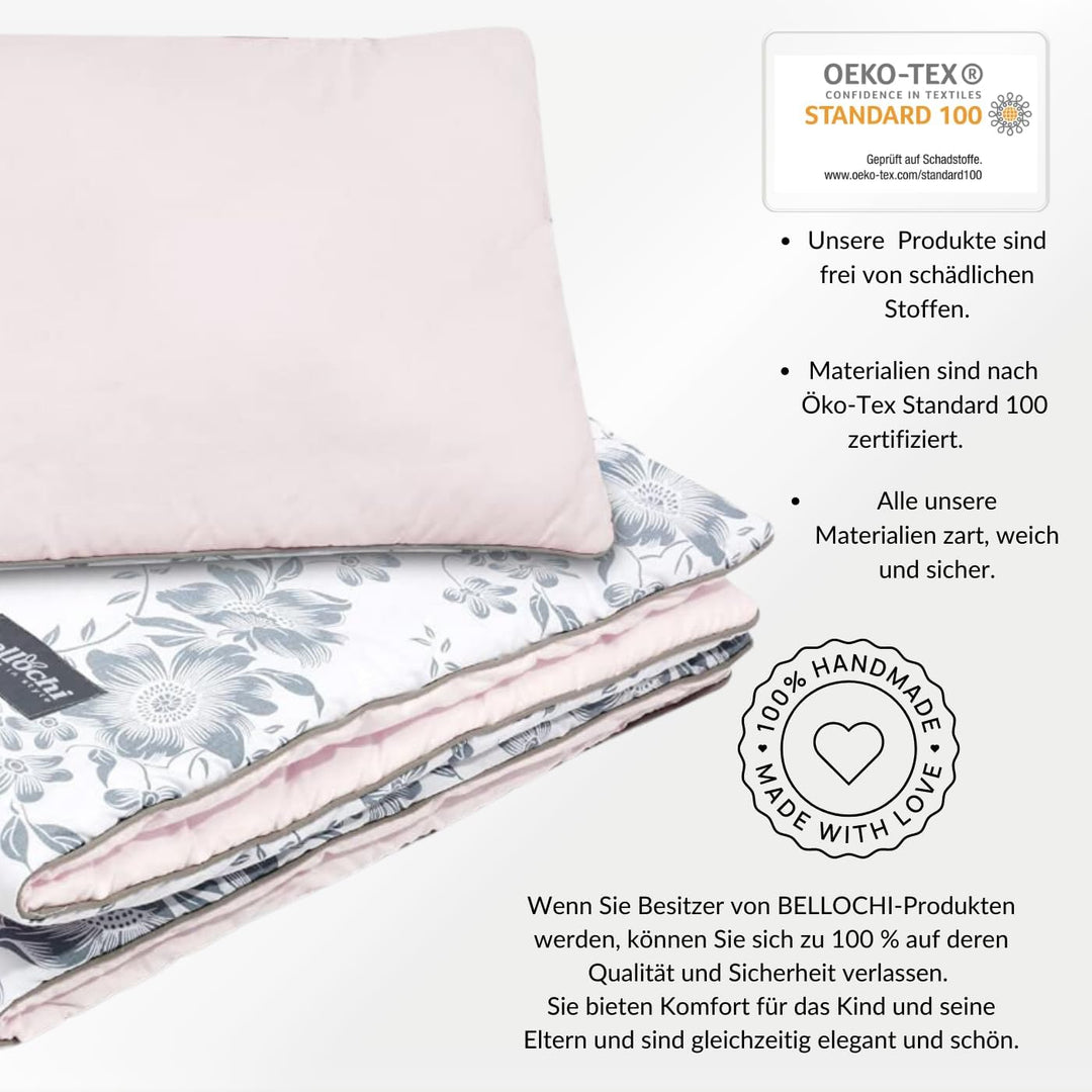 Bellochi Multifunktional Baby Decke Set - Doppelseitig Baby Bettwäsche 75x100 cm und Kissen 30x40cm