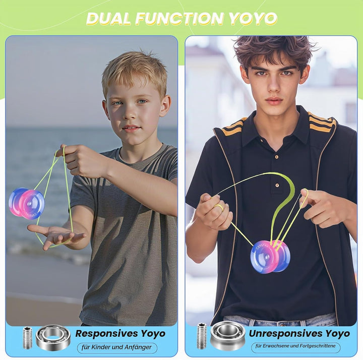 MAGICYOYO JoJo für Kinder Anfänger, Responsive Yoyo K2 Blau Rosa Gradient, Trick Yoyo Professional J