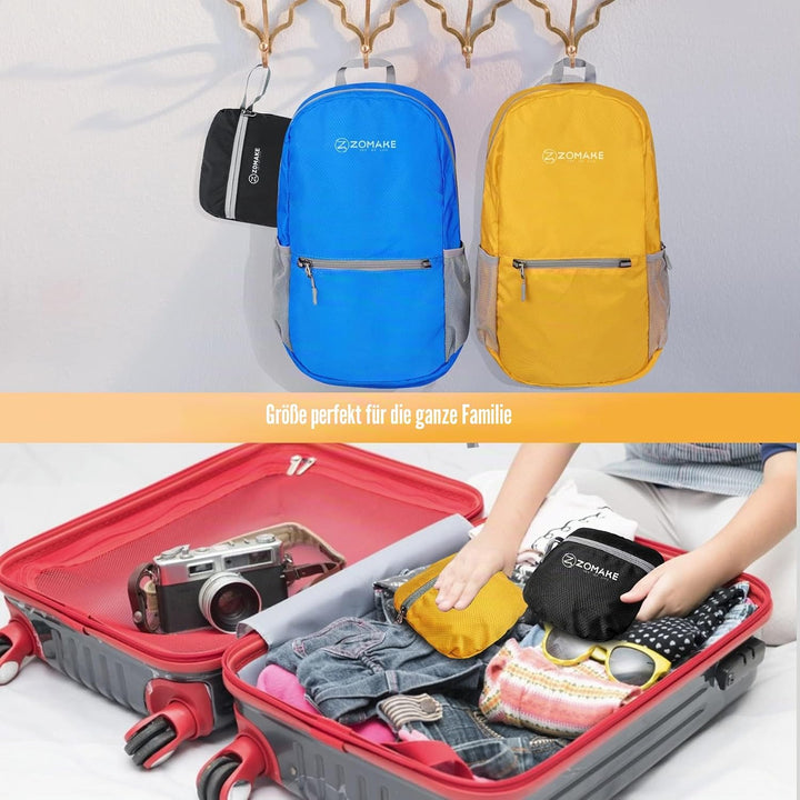 ZOMAKE Ultraleicht Faltbarer Rucksack Packbare Backpacks 20 L, Kleiner Faltbar Rucksäcke Wanderrucks