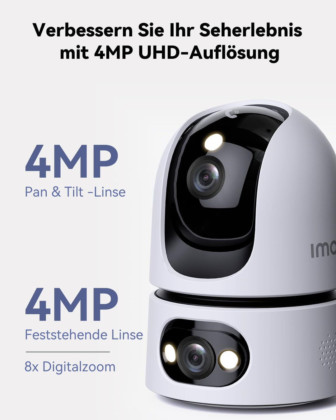 Imou 3K+2K UHD Dual Kameras Überwachungskamera Innen mit Person/Haustiererkennung, 360° PTZ WLAN Ind