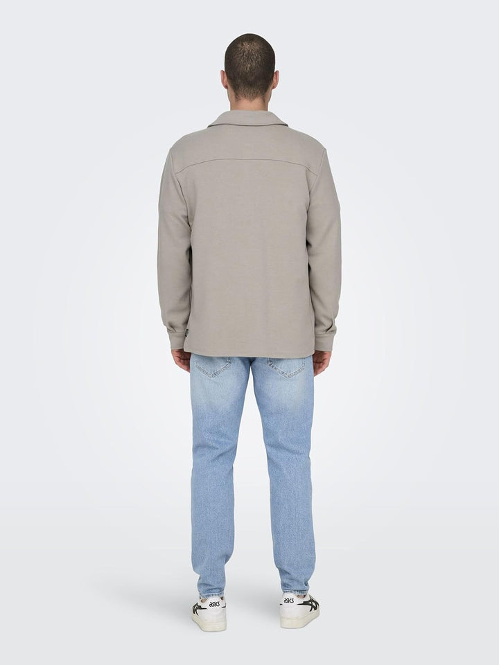 ONLY & SONS Male Hemd Normal geschnitten Hemdkragen Hemd XL Vintage Khaki/Pattern:melange, XL Vintag