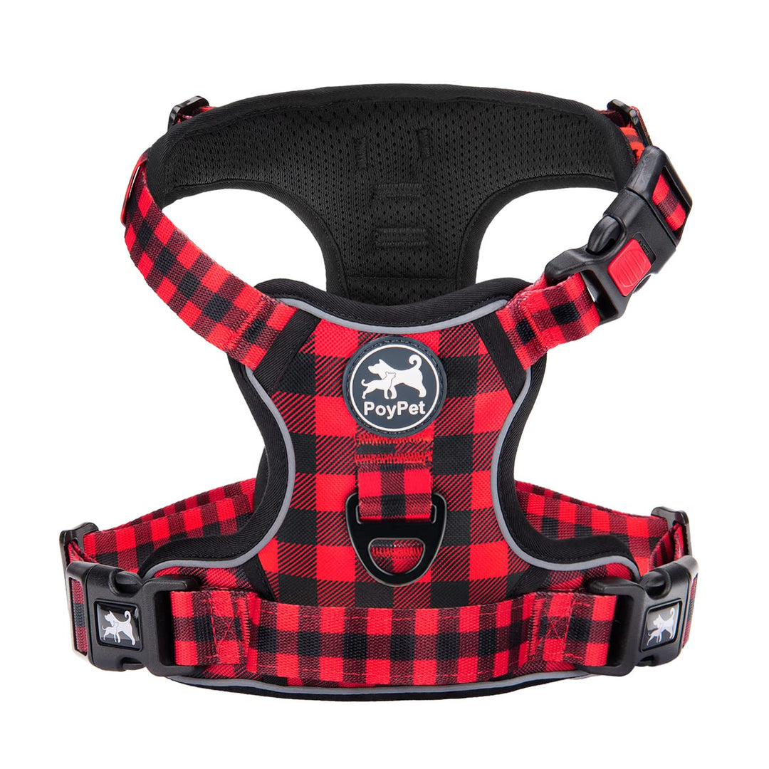PoyPet Keine Pull Hundegeschirr Front Reflektierende Pet Weste für Hunde mit Einfache Kontrolle Grif