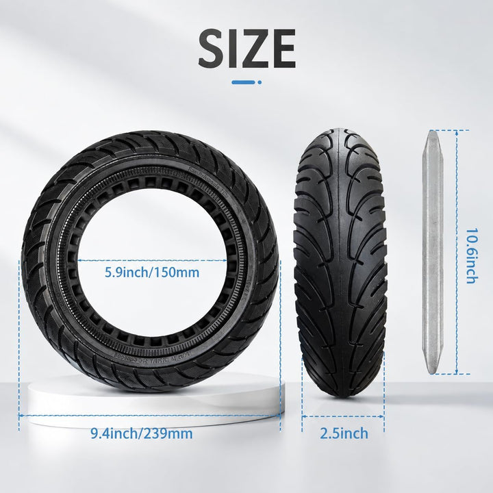 COASTA 60/70-6.5 reifen,vollgummireifen e scooter 10 * 2.5 Solide Reifen Schwarz, Schwarz