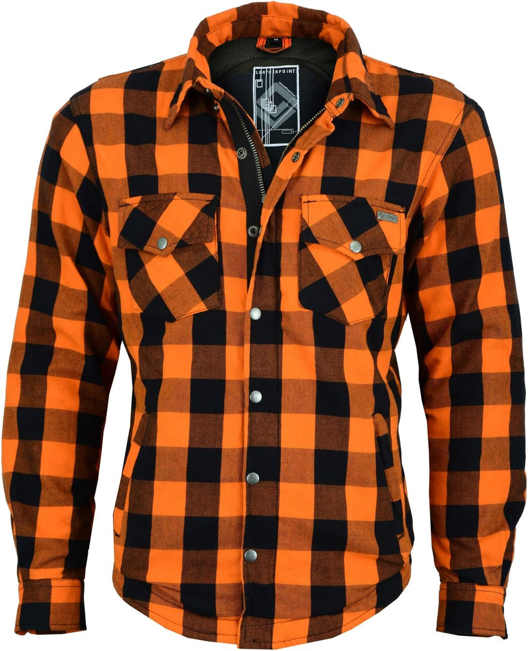 HERREN LUMBER-JACK JACKEN IN GRAU/ROT-SCHWARZ KARRIERT (4XL, Orange), 4XL Orange