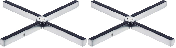 WMF MisterX Topfuntersetzer Edelstahl klappbar 19 x 19 cm, Topf Untersetzer-Set Cromargan Edelstahl