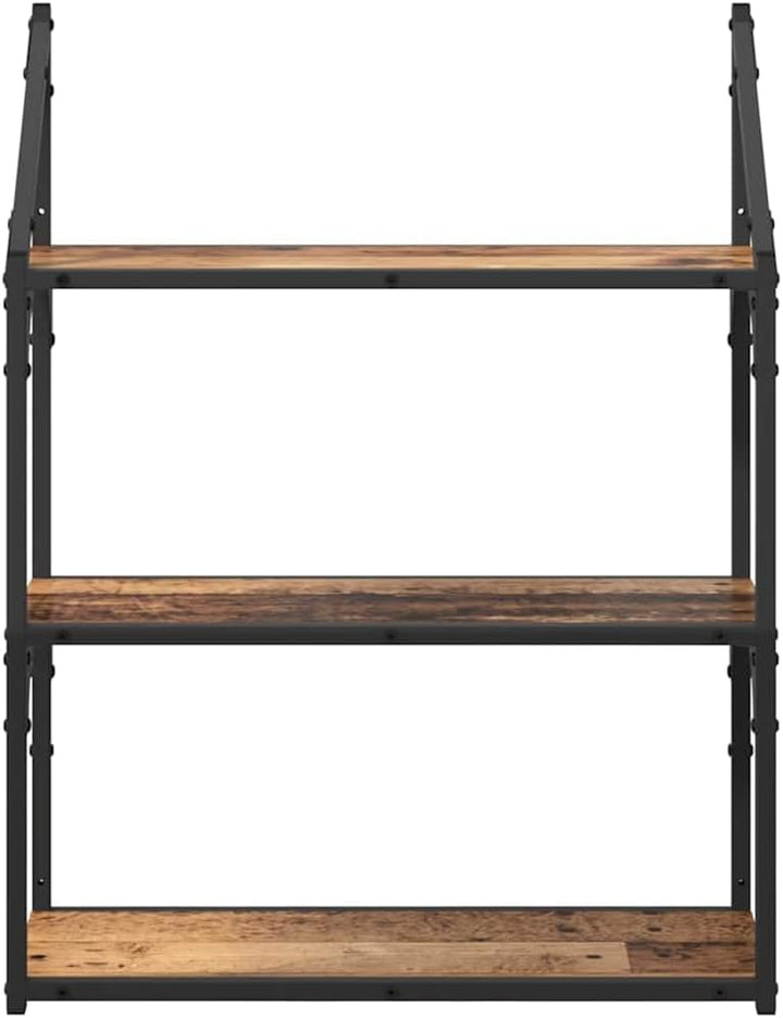 vidaXL Wandregal mit Regal Altholz 60 x 21 x 78,5 cm Holzwerkstoff, Moderne, rechteckige Wandregale,
