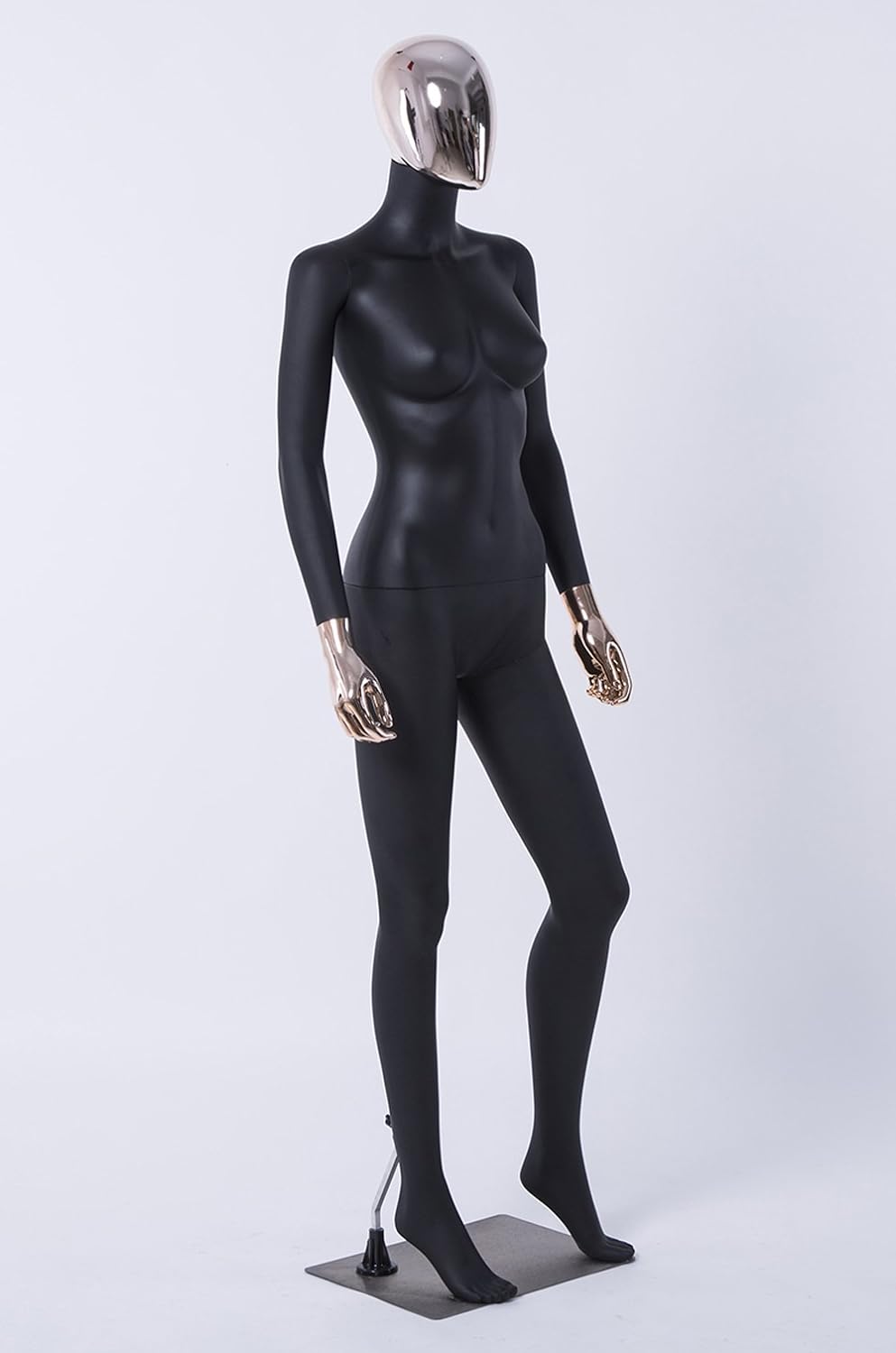 schöne abstrakte DF7*8D Frau schwarz Matt lackierte Schaufensterpuppe Galvanik Kopf und Hände Neu Mä