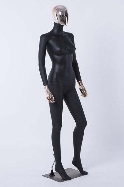 schöne abstrakte DF7*8D Frau schwarz Matt lackierte Schaufensterpuppe Galvanik Kopf und Hände Neu Mä