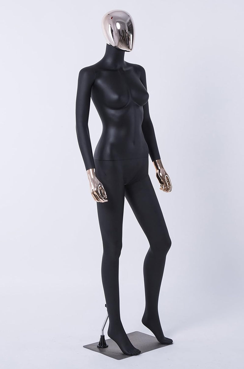schöne abstrakte DF7*8D Frau schwarz Matt lackierte Schaufensterpuppe Galvanik Kopf und Hände Neu Mä