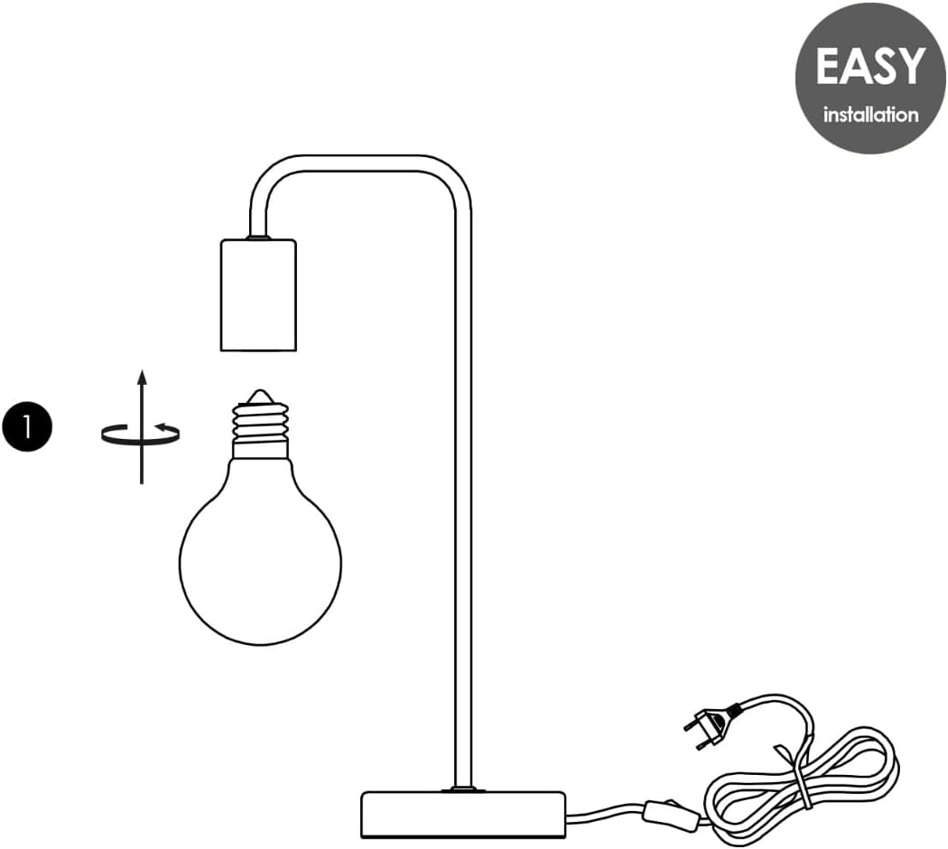 Home Sweet Home E27 Tischlampenfuss und 1,8 Meter klarer Schalter | Moderne Nachttischlampe in Sand