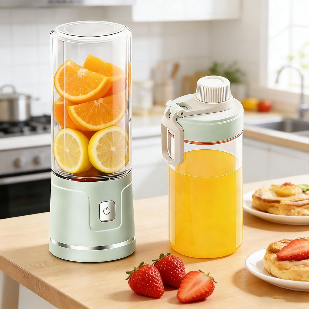 Fresh Juice Tragbarer Mixer,Smoothie Maker to go mit Trinkbecher,450ml Juice Mixer Shaker Blender Fl