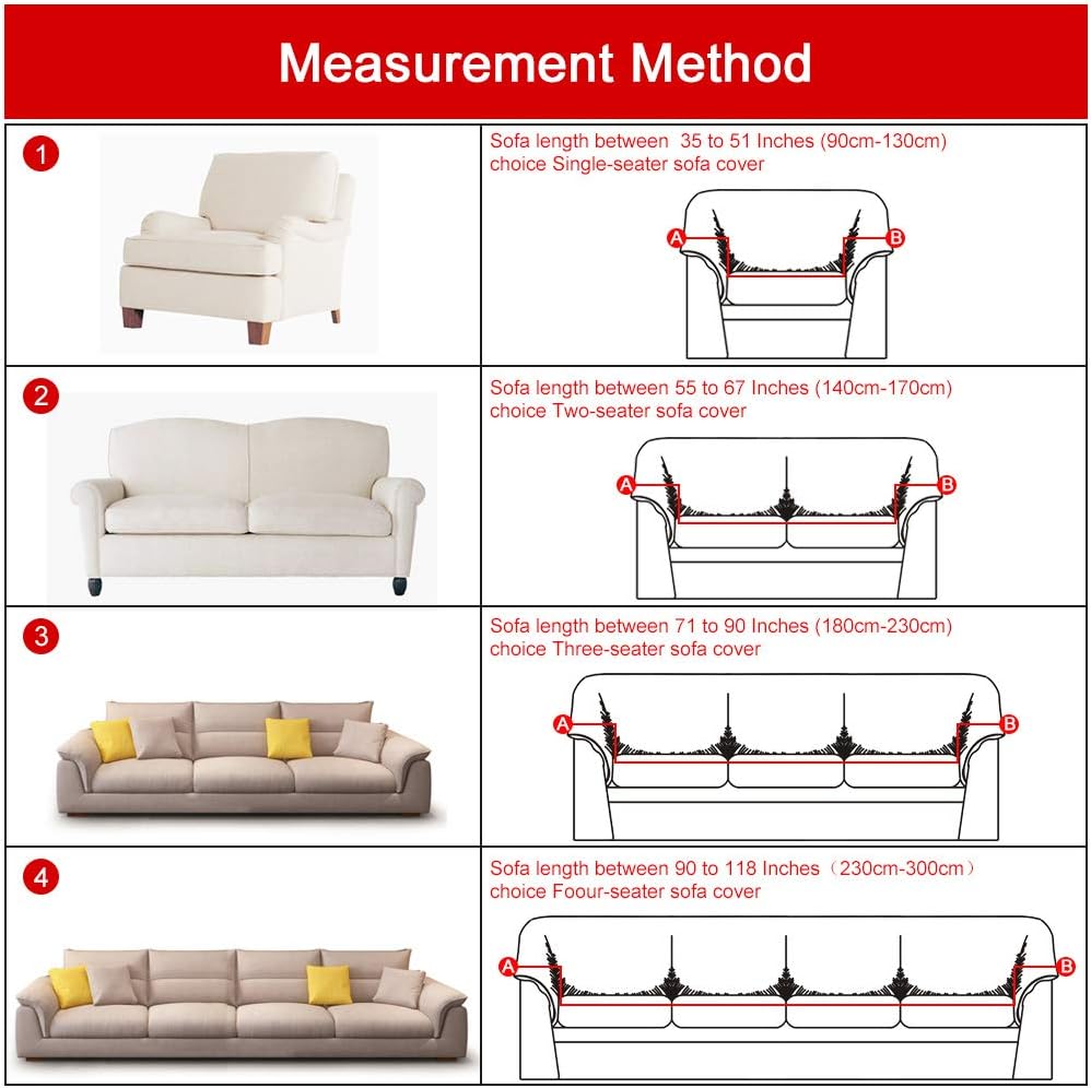 ele ELEOPTION Sofa Überwürfe Sofabezug Stretch elastische Sofahusse Sofa Abdeckung in Verschiedene G