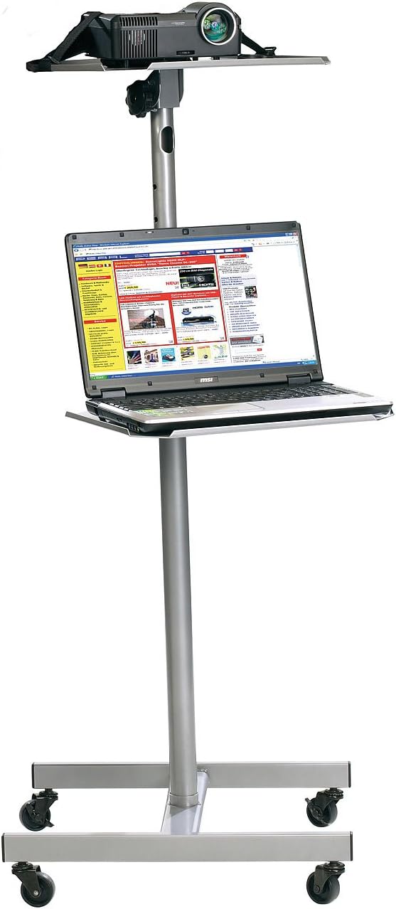 General Office Beamerwagen: Variabler Profi-Projektor-Wagen mit 2 Ablage-Ebenen (Beamertisch, Beamer