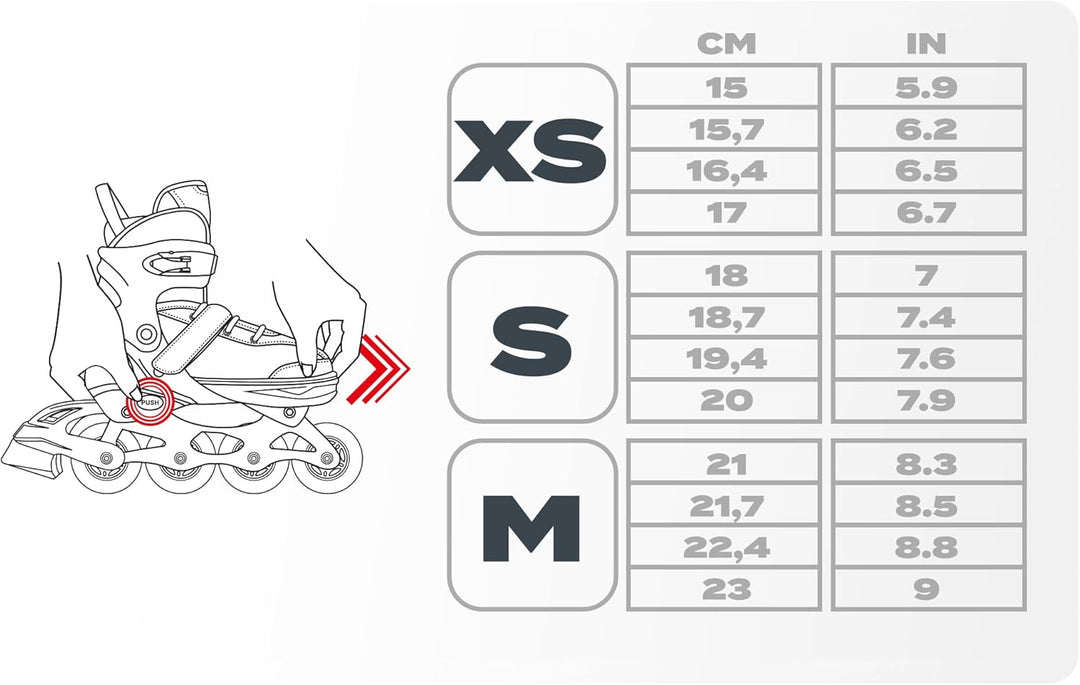 meteor® Inlineskates 4in1 Kinder Inliner Rollschuhe Roller Blades Quad Skates Carbon Kinder Inlinesk