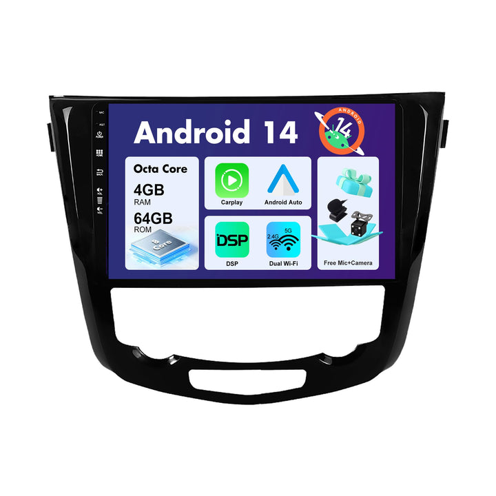 SXAUTO Android 12 IPS Autoradio für Nissan X-Trail Qashqai J11 Rouge(2014-2018) - Eingebaut Carplay/