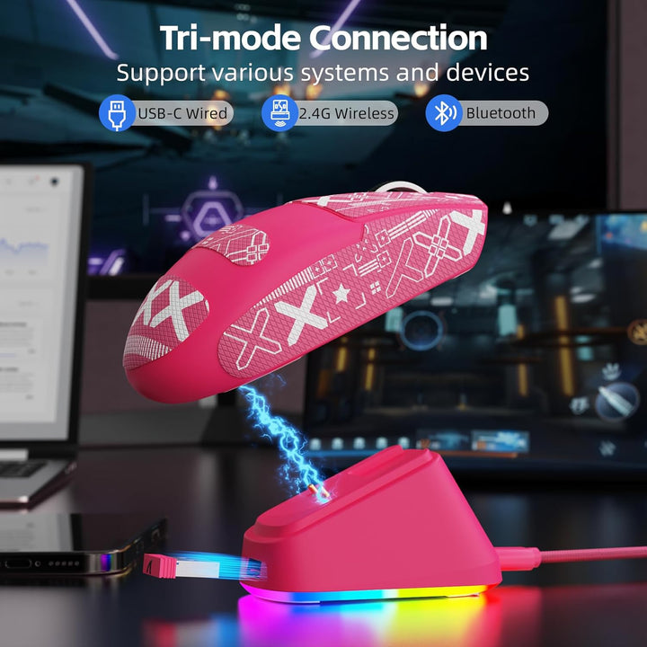 ATTACK SHARK G3PRO Kabellose Gaming-Maus mit Magnetischer Ladestation, PixArt PAW3311-Sensor, Bis zu