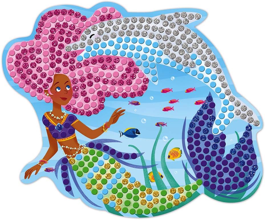 Janod - Mosaik-Set Delfin- und Meerjungfrauen - Les Ateliers du Calme - Set für kreative Freizeitbes