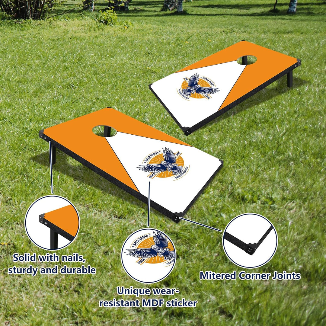 Cornhole Spiel Verordnung Grösse 91cmx60cm, Sackloch Spiel mit Corn Hole Spiel mit 2 Boards, 8 Wurfb