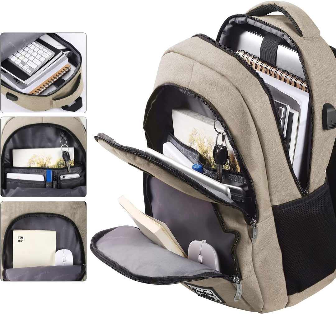 YAMTION Laptop Rucksack,Schultasche Schulrucksack Teenager mit USB-Ladeanschluss Uni Reisen Schule A