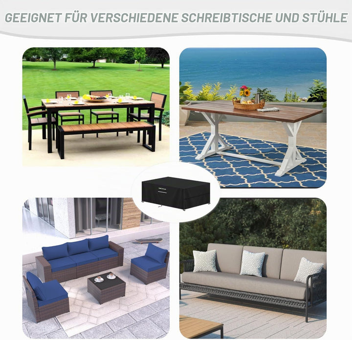 Abdeckung Gartenmöbel Tischabdeckung Outdoor Wetterfest | Schutzhülle Gartenmöbel Winterfest Wasserd