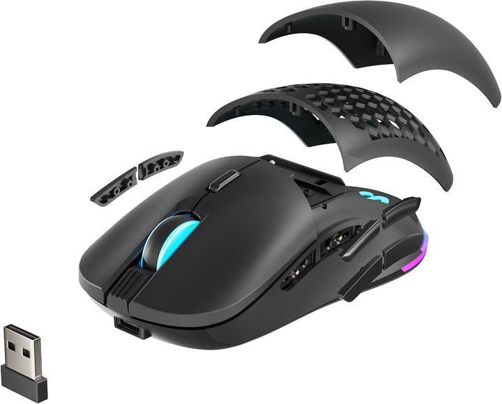Newskill Arakne Elite Professionelle Gaming-Maus, RGB, 16.000 DPI, beidseitiges Design, seitliche Ta