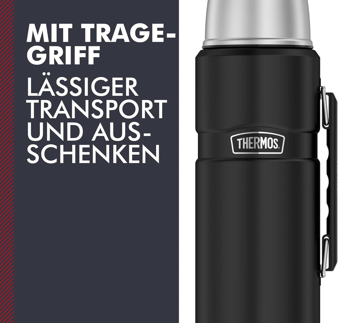 THERMOS Thermosflasche Edelstahl Stainless King, 1,2L, Isolierflasche mit Trinkbecher 4003.232.120 s