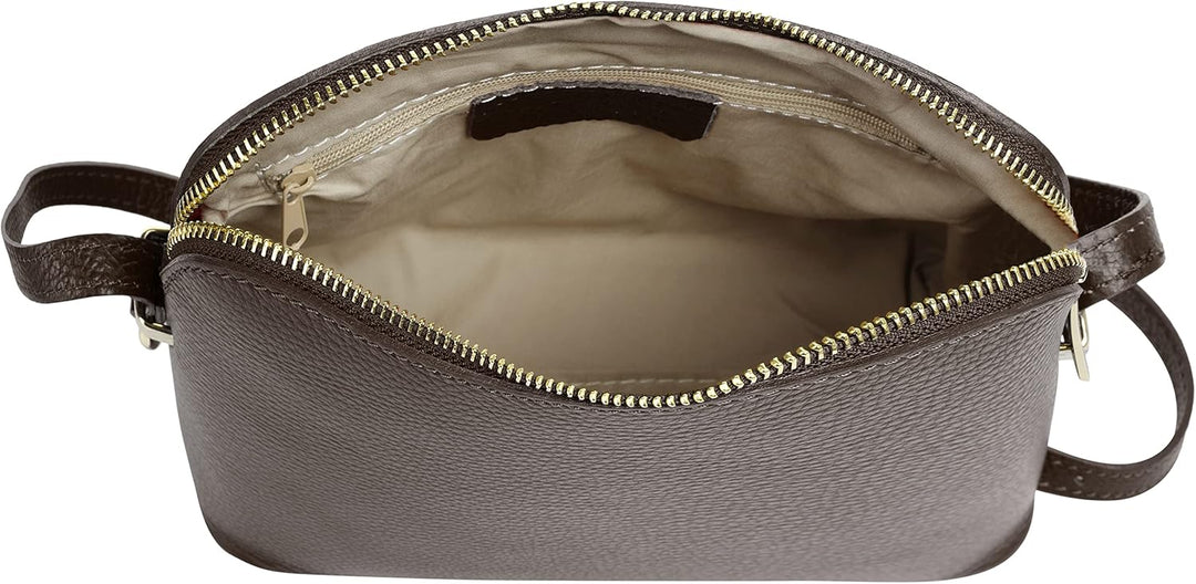 Cluty Umhängetasche Echt Leder Damen | Made in Italy, Smartphonefach, Handtasche aus Leder, Crossbod