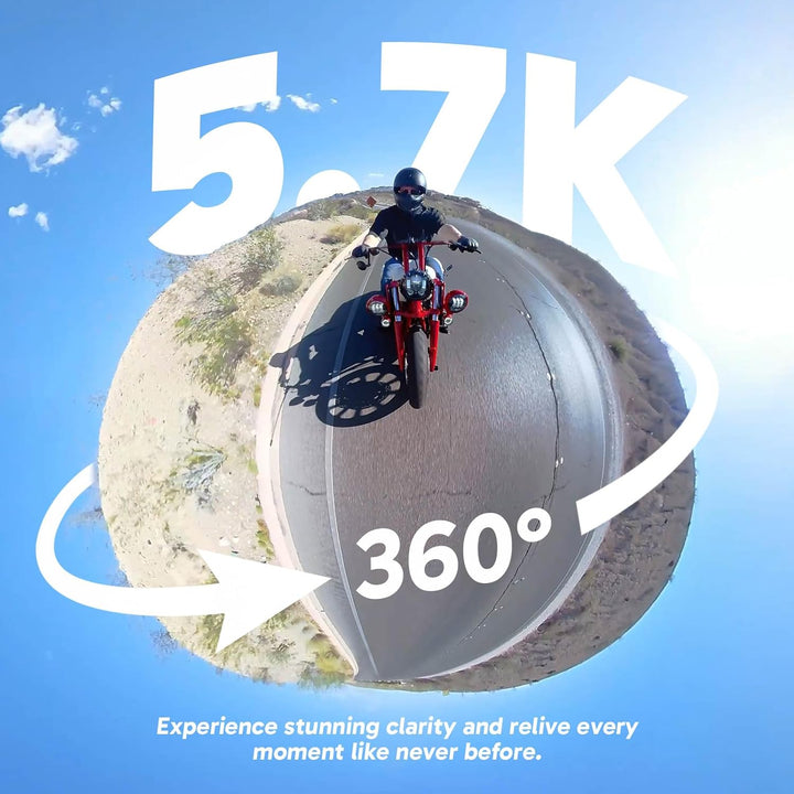 AKASO 360 Moto Pack – Action Cam 360 ° in 5,7 K, Foto 72 MP, Dual-Sensor 1/2 Zoll 48 MP, 360 ° Horiz