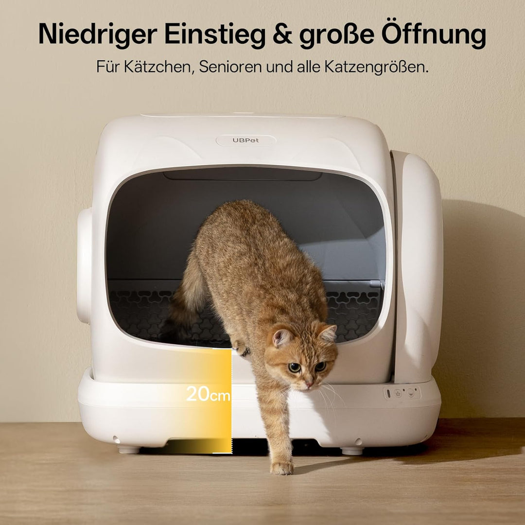 UBPET XXXL Katzenklo Selbstreinigend,106L-Selbstreinigende Katzentoilette mit APP-Steuerung,Desodori