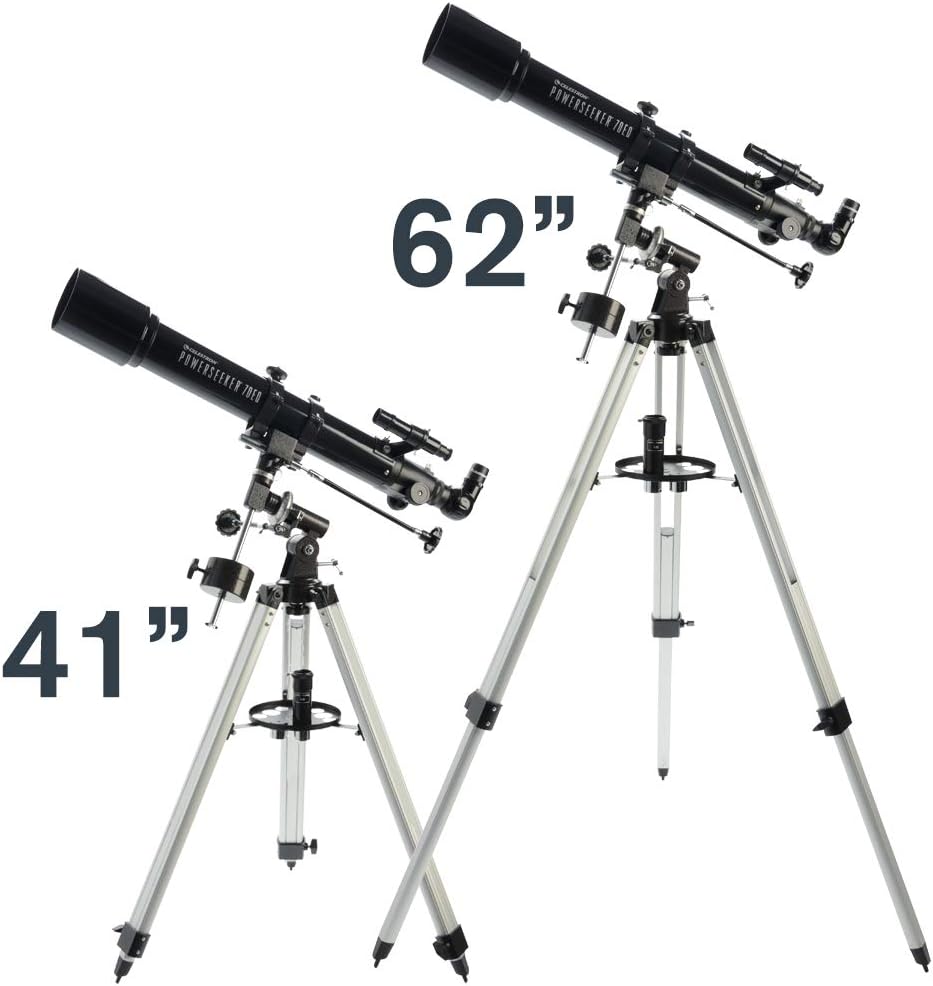 Celestron 21037 PowerSeeker 70EQ Refraktor – Schwarz, 70EQ Refraktor