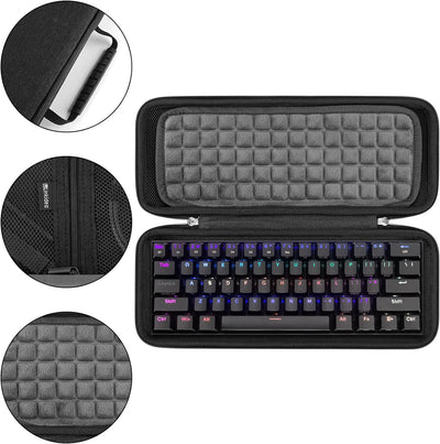 Linkidea Hard Travel Case für Kompakte 60% Tastatur, Computer 61 Tasten Wireless/Wired Keyboard Trag