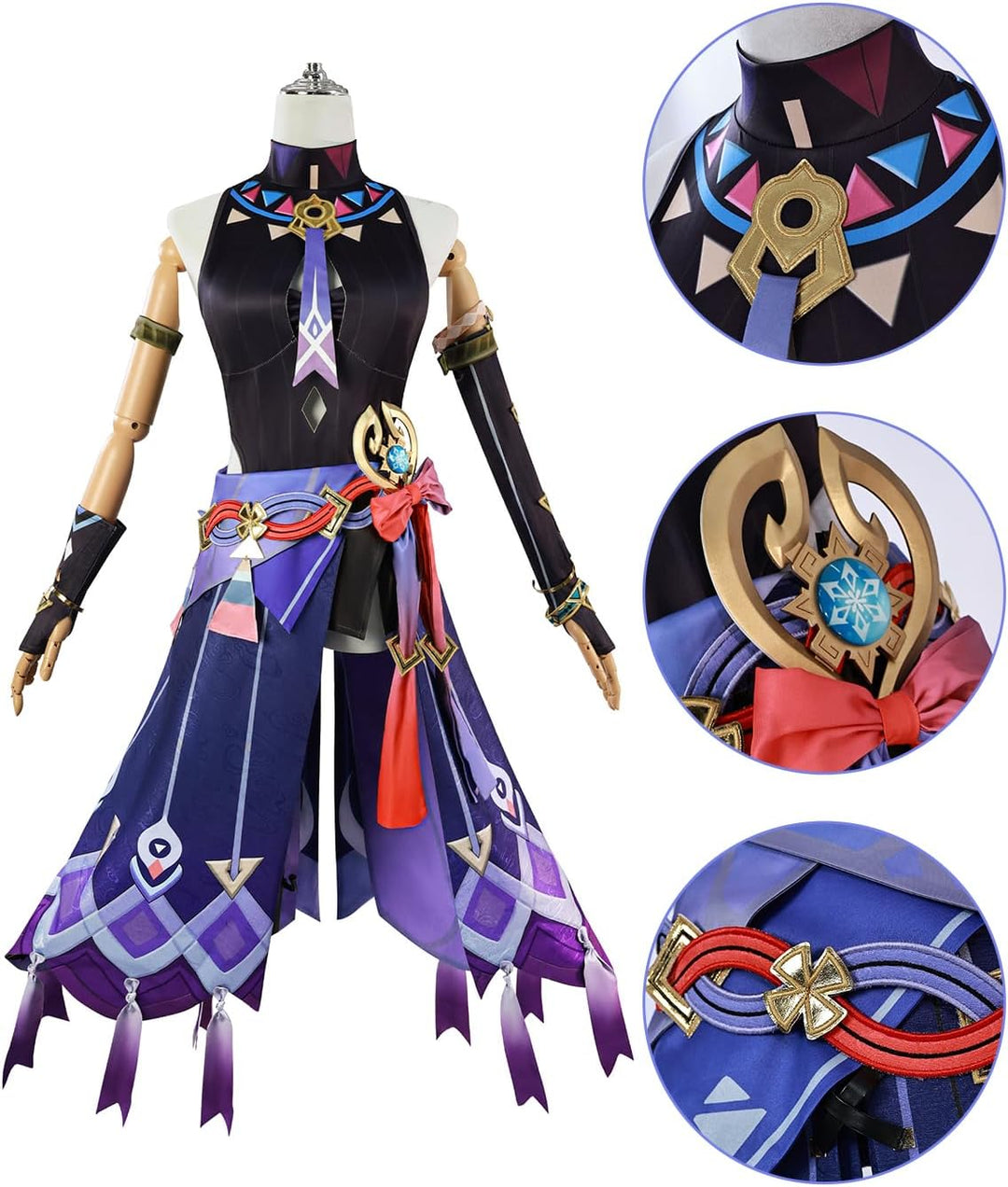 CR ROLECOS Lynette Cosplay Magischer Assistent Lynette Kostüm Outfit Charaktere Uniform Kleid Full S
