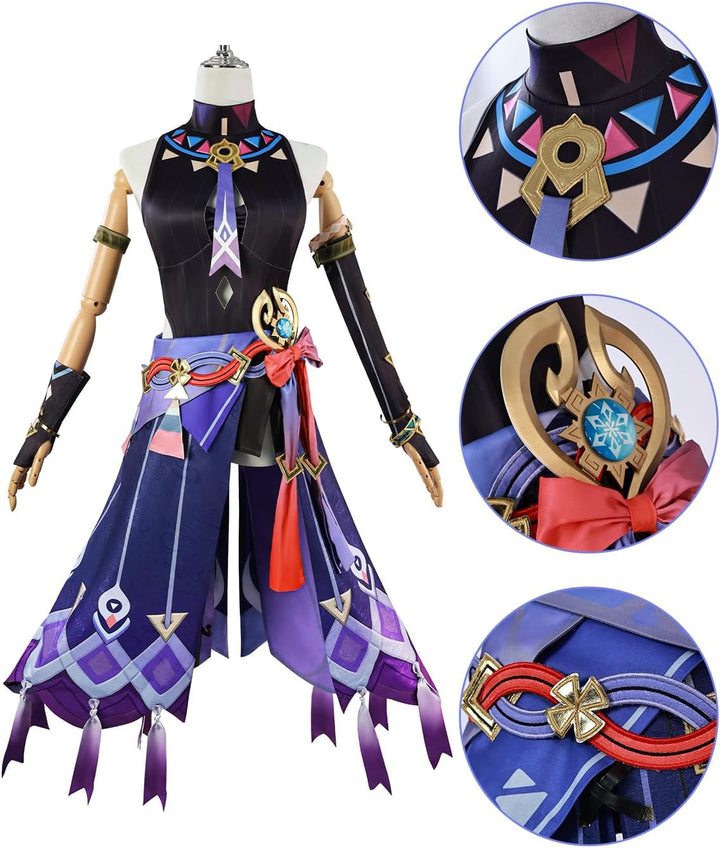 CR ROLECOS Lynette Cosplay Magischer Assistent Lynette Kostüm Outfit Charaktere Uniform Kleid Full S