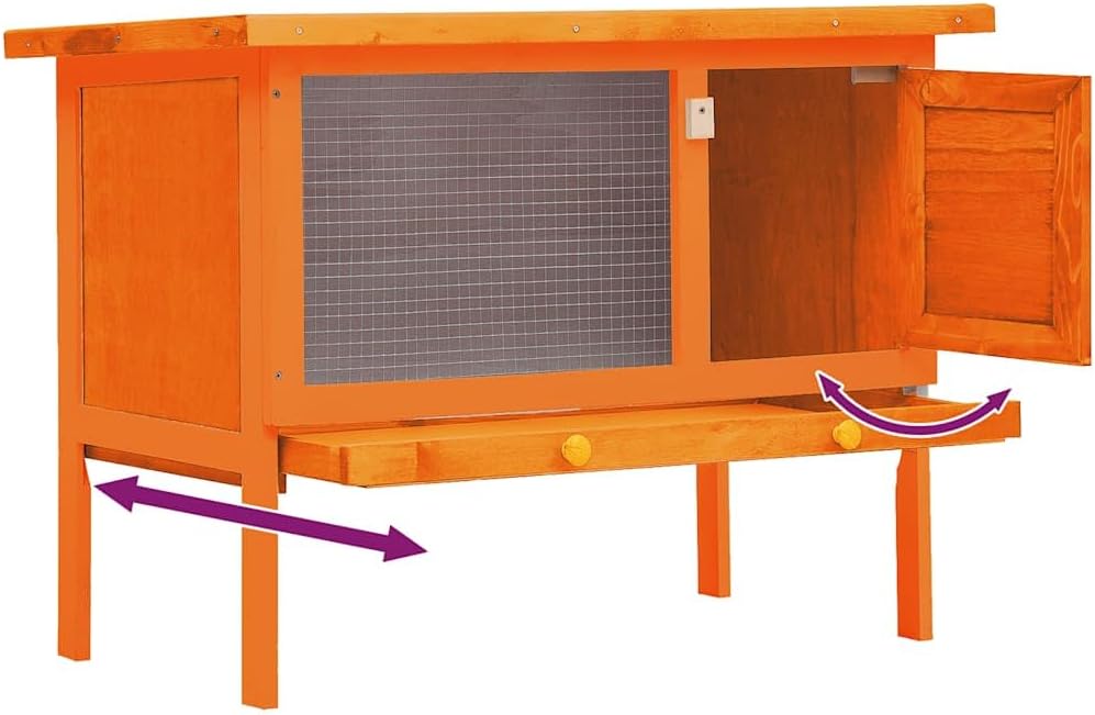 vidaXL Holz Kaninchenstall 1 Ebene Hasenstall Kleintierstall Kaninchenkäfig Messingfarben, Messingfa