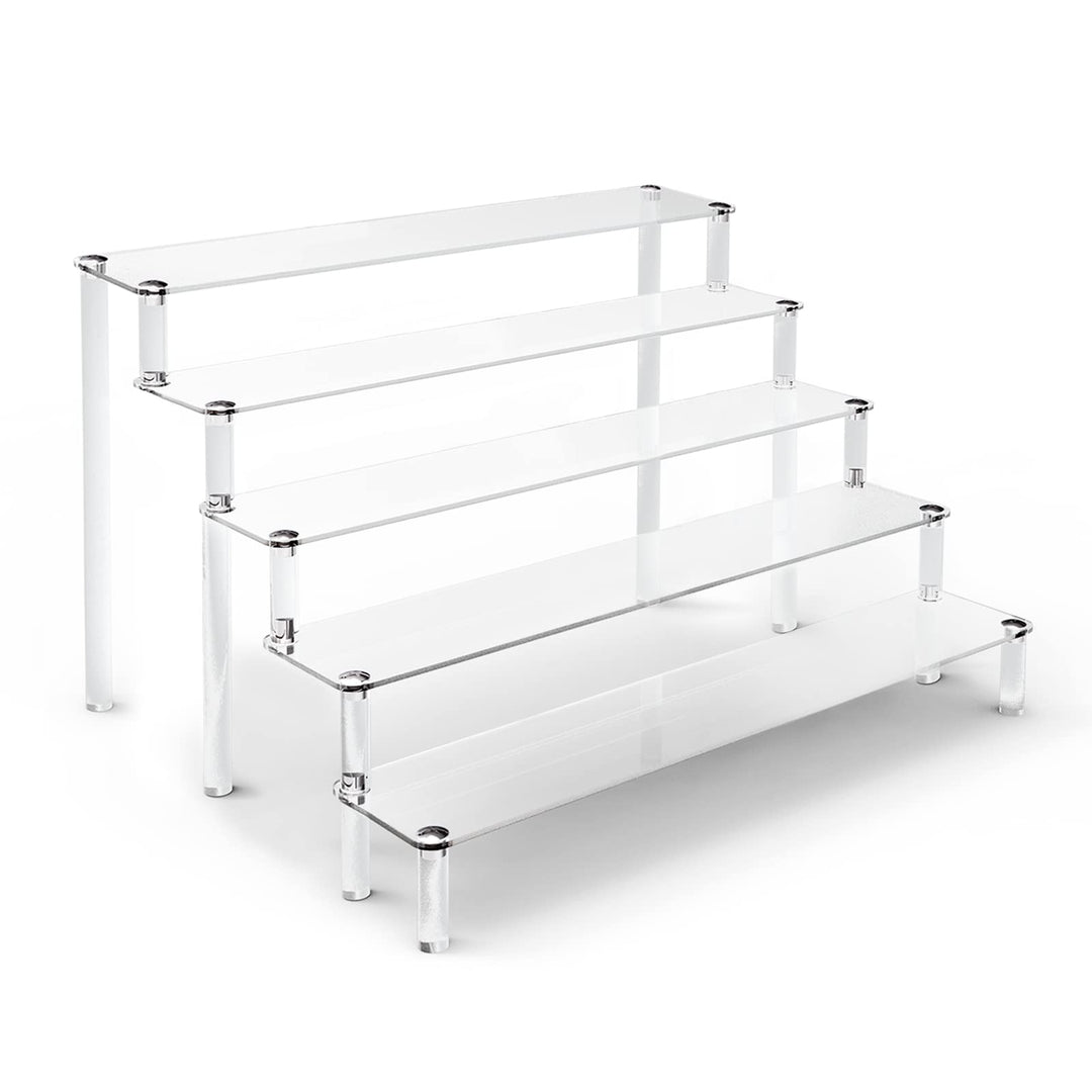Giyiprpi 5-Stufig Acryl Display Ständer, Transparentes Tischplatte Klar Riser Display Regal für Deko