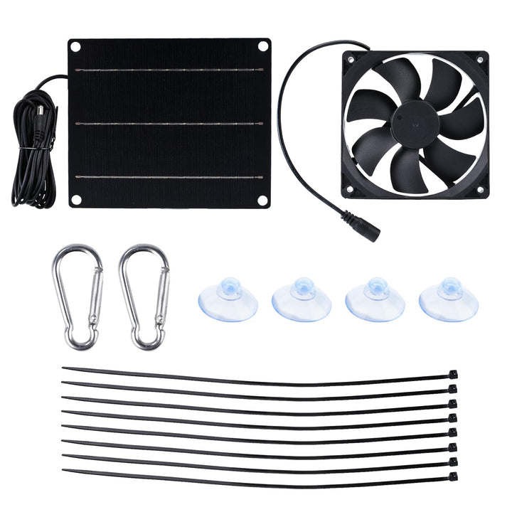 Buyweek Solar Ventilator 6W Solar Lüfter IP65 Wasserdichter mit Solarpanel 12V und Kabel 3M Solar Ve