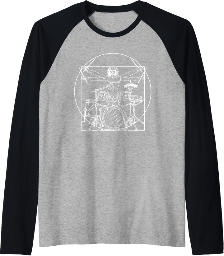Schlagzeug Geschenk: Da Vinci Zeichnung Raglan
