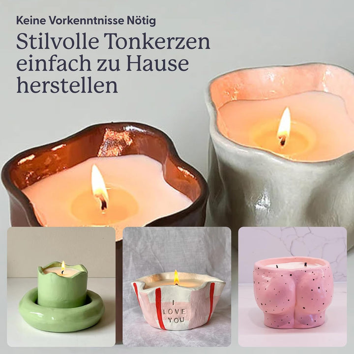 Sculpd Töpferei-Kit zur Kerzenherstellung für Erwachsene mit lufttrocknendem Ton und Acrylfarben-Set