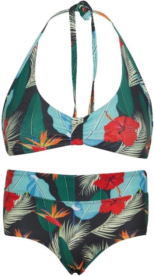 La-V Mädchen Neckholder-Bikini 164-170 Hibiskus, 164-170 Hibiskus