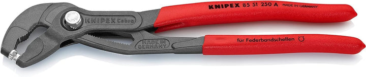 KNIPEX Federbandschellenzange für Schlauchschellen, Chrom-Vanadium, atramentiert, 250 mm, 85 51 250