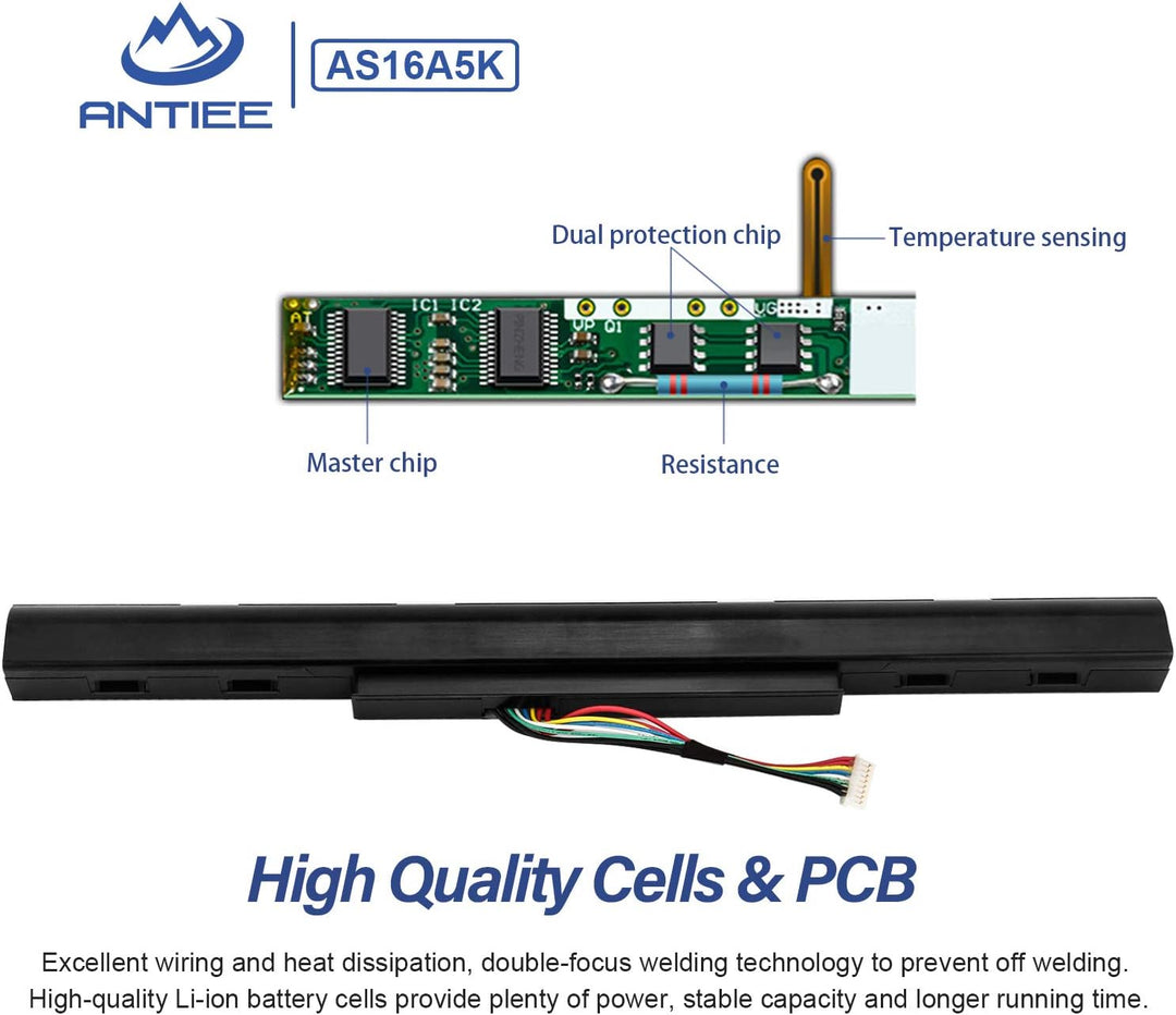 ANTIEE AS16A5K AS16A7K AS16A8K Laptop Akku für Acer Aspire E15 E5-475 E5-475G E5-523 E5-553 E5-575 E