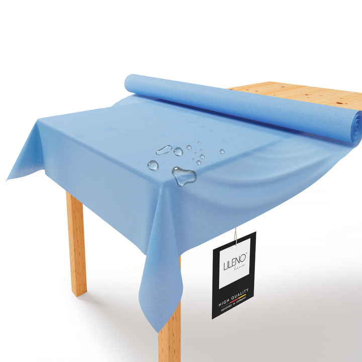 LILENO HOME Tischdeckenrolle 1,10 x 25 m - Tischdecke Hellblau aus Vlies - Stoffähnlich, abwaschbare