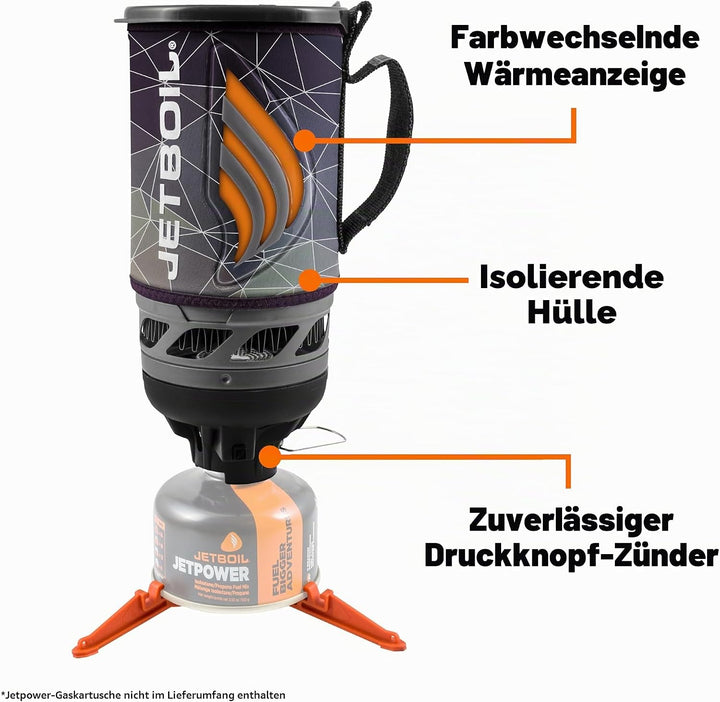 Jetboil Flash Campingkocher/Kochsystem für Camping- und Backpacking Bruchsicher, Bruchsicher