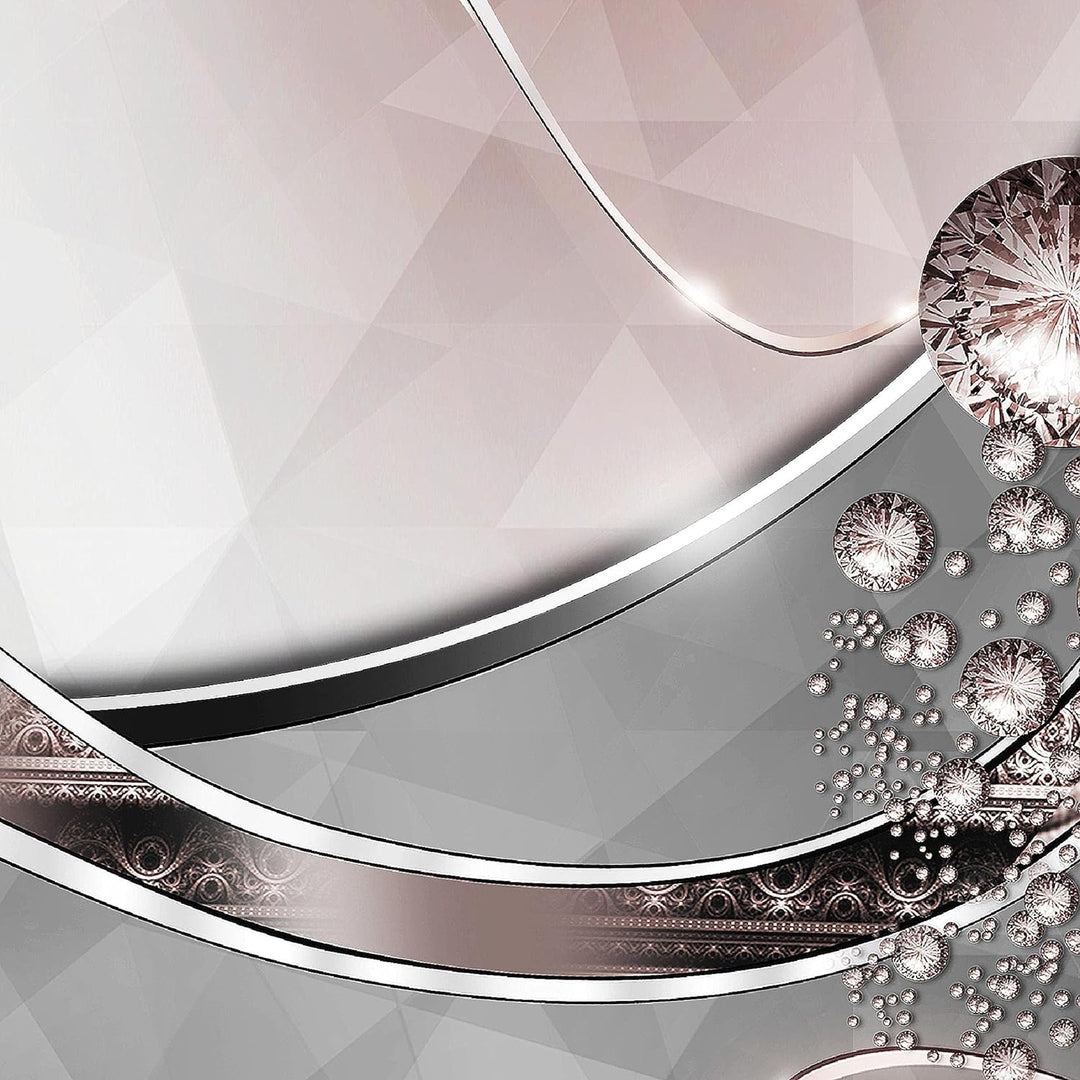 Runa Art Bild Modern Abstrakt - Made in Germany - Wandbilder Diamant Grau Rosa 4 Teilig 109142a 100