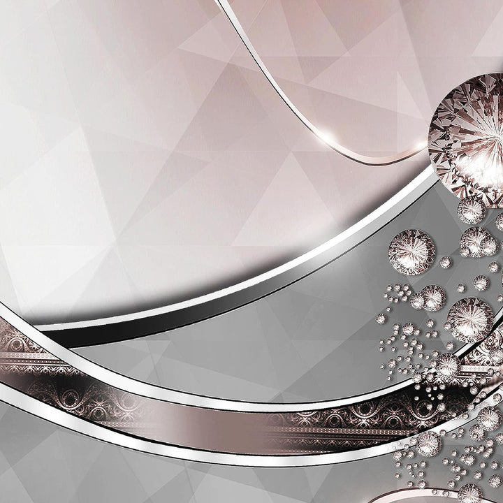 Runa Art Bild Modern Abstrakt - Made in Germany - Wandbilder Diamant Grau Rosa 4 Teilig 109142a 100