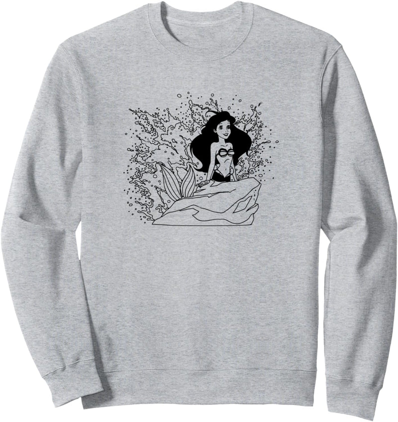 Disney The Little Mermaid Ariel Rocky Waves Outline Sweatshirt