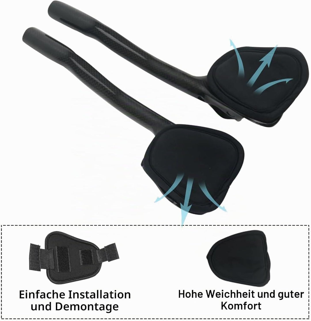 Alfa Pasca Rennrad Triathlon Lenkeraufsatz Fahrrad Triathlon Lenker Schwarz TT Bar Endet 340mm 3K Gl