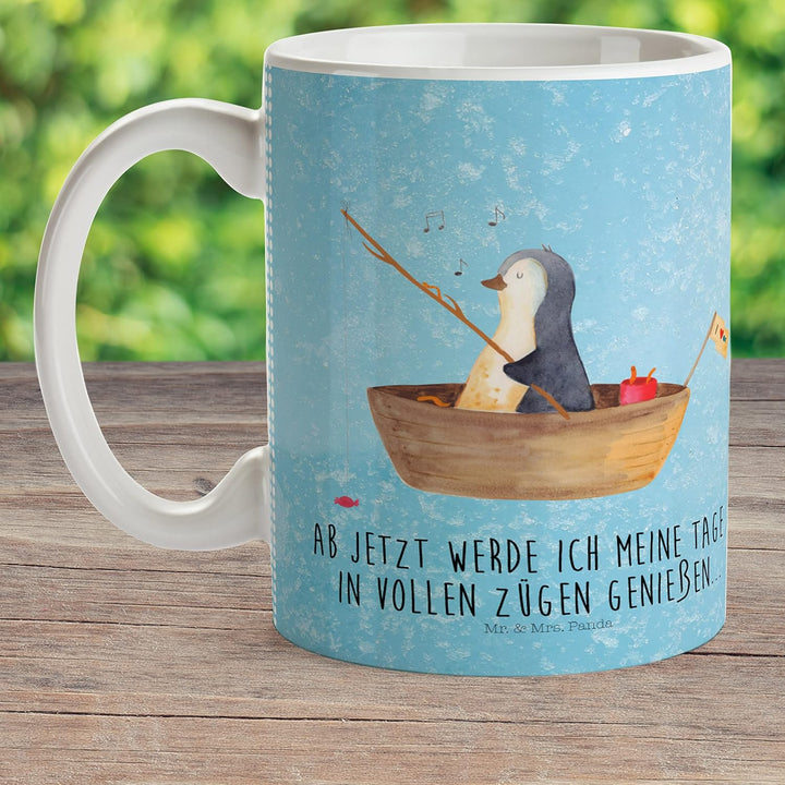 Mr. & Mrs. Panda Kunststoffbecher Pinguin Angelboot - Geschenk, Trennung, Neustart, Boot, Plastikbec