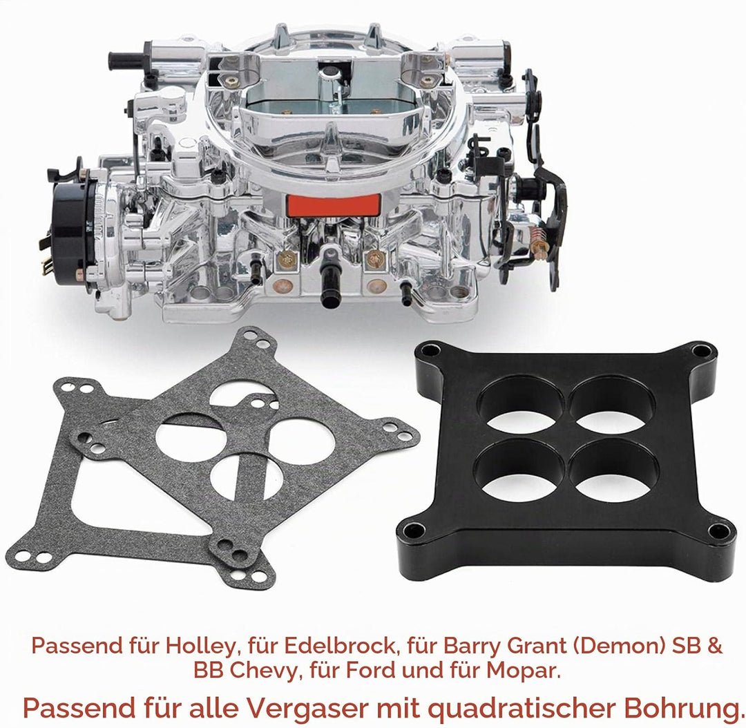 Vergaserdichtung, Vergaserpad, 1" Ported Phenolic Vergaser Spacer 4bbl SBC BBC BB Passend für Holley