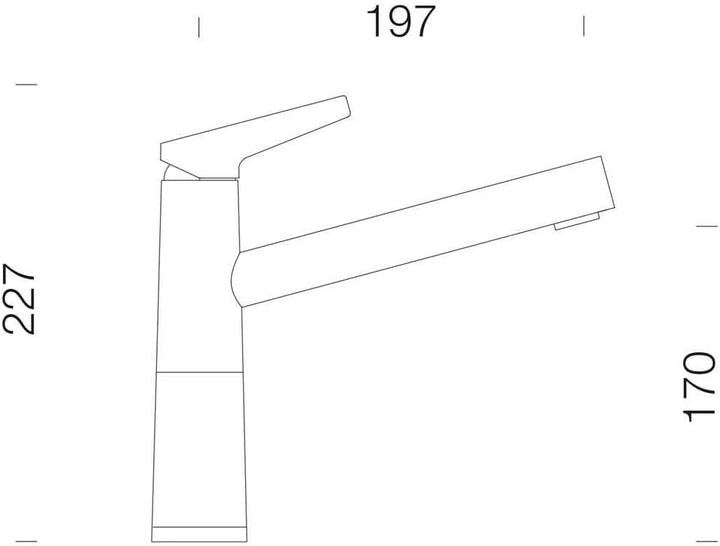 Schock Küchenarmatur SC-510 Inca – Hochdruck Armatur CRISTALITE mit Festauslauf und Standard Norm-An